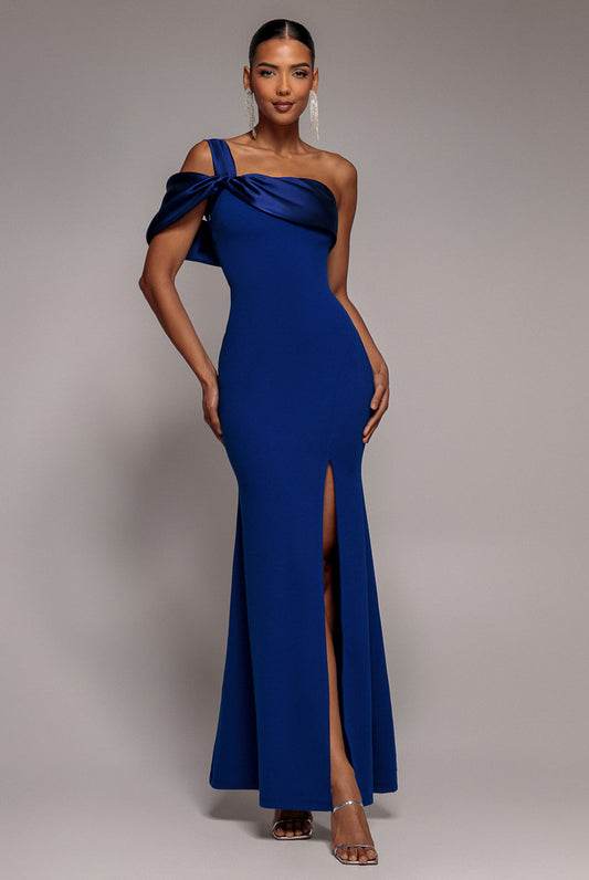 Quiz Satin Twist One Shoulder Maxi Dress
