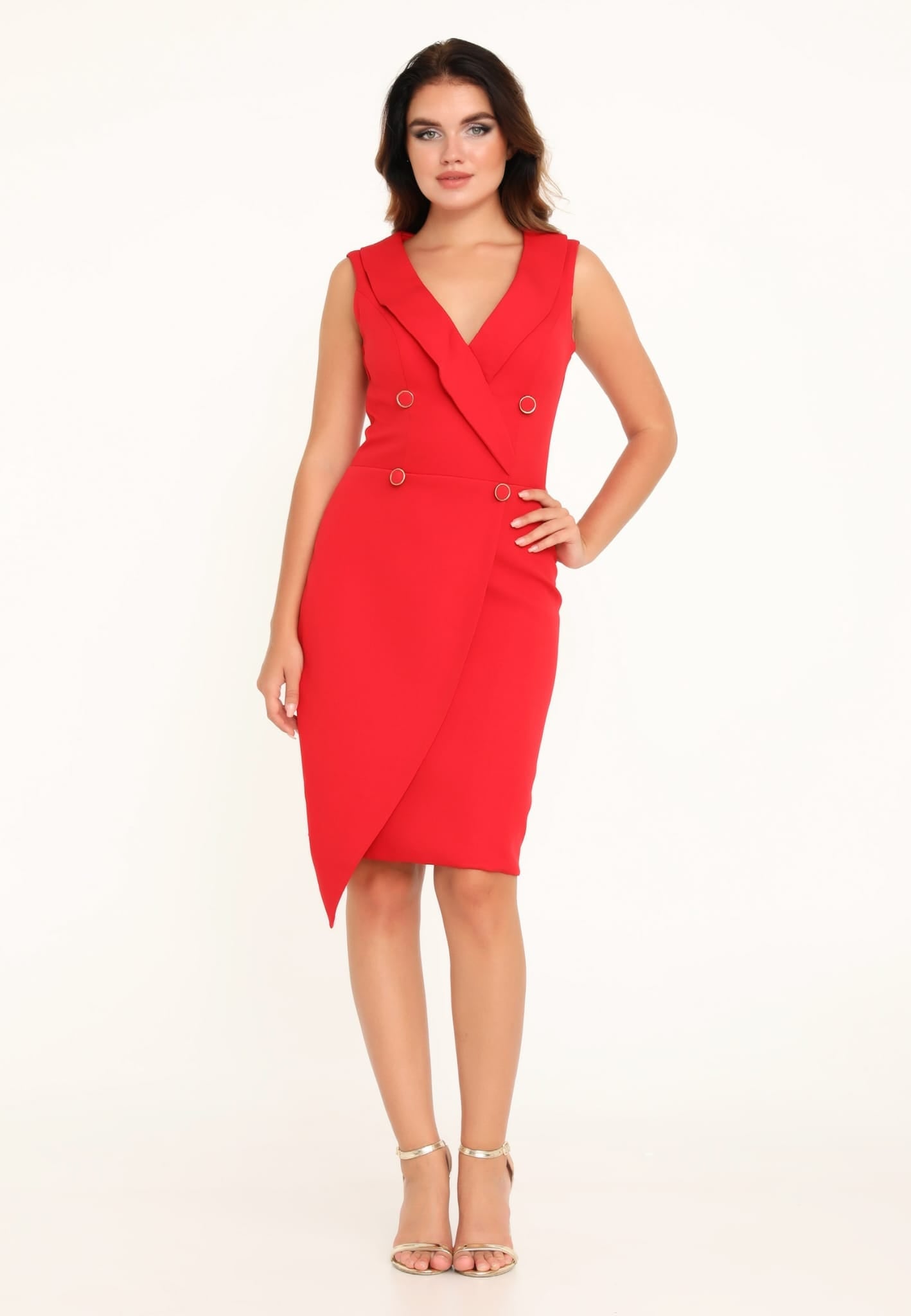 Sleeveless Mini Crepe Column Regular Cocktail dress