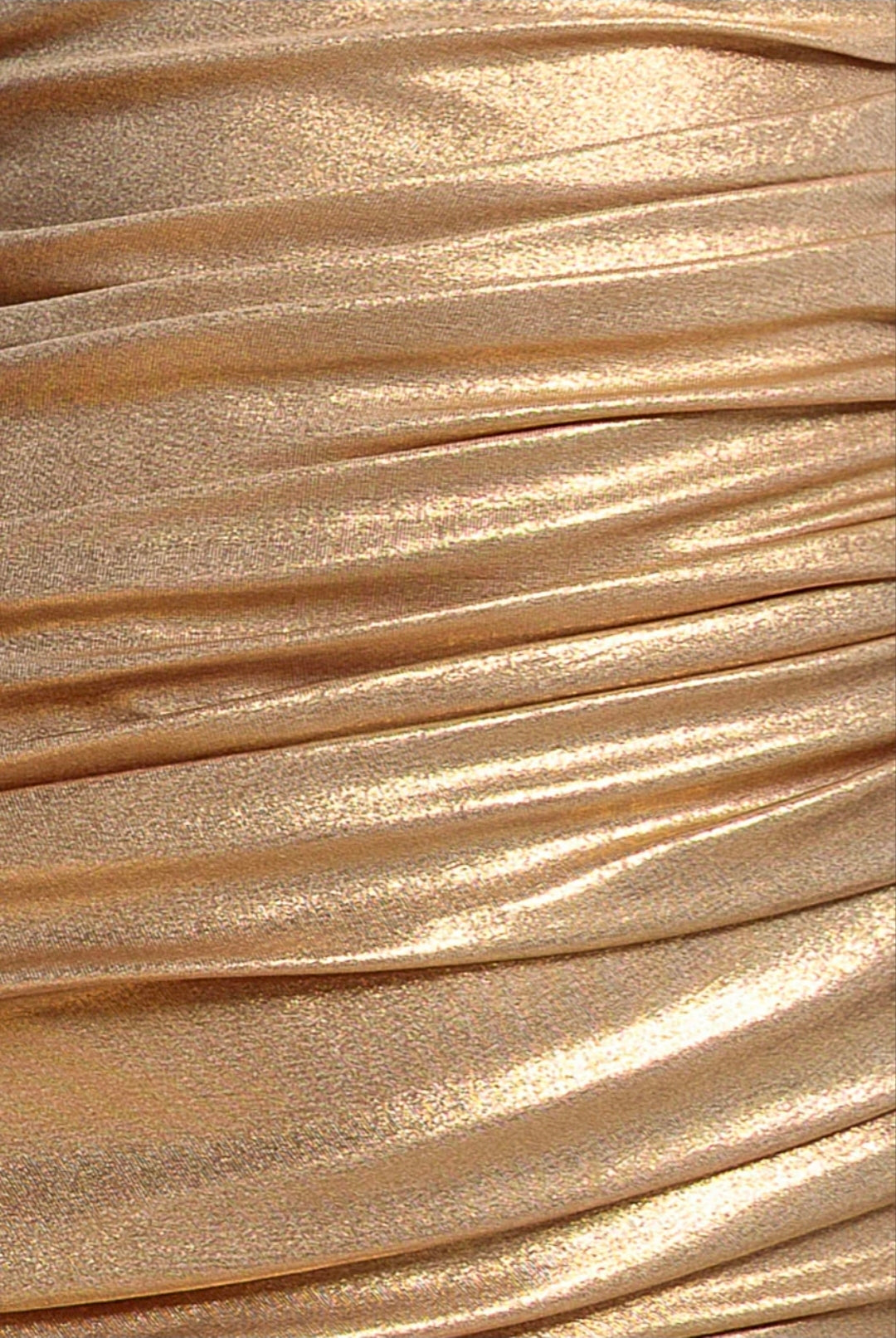 Gold Goddiva HALTERNECK EMPIRE WAIST GATHERED SUNRISE FOIL MAXI DRESS