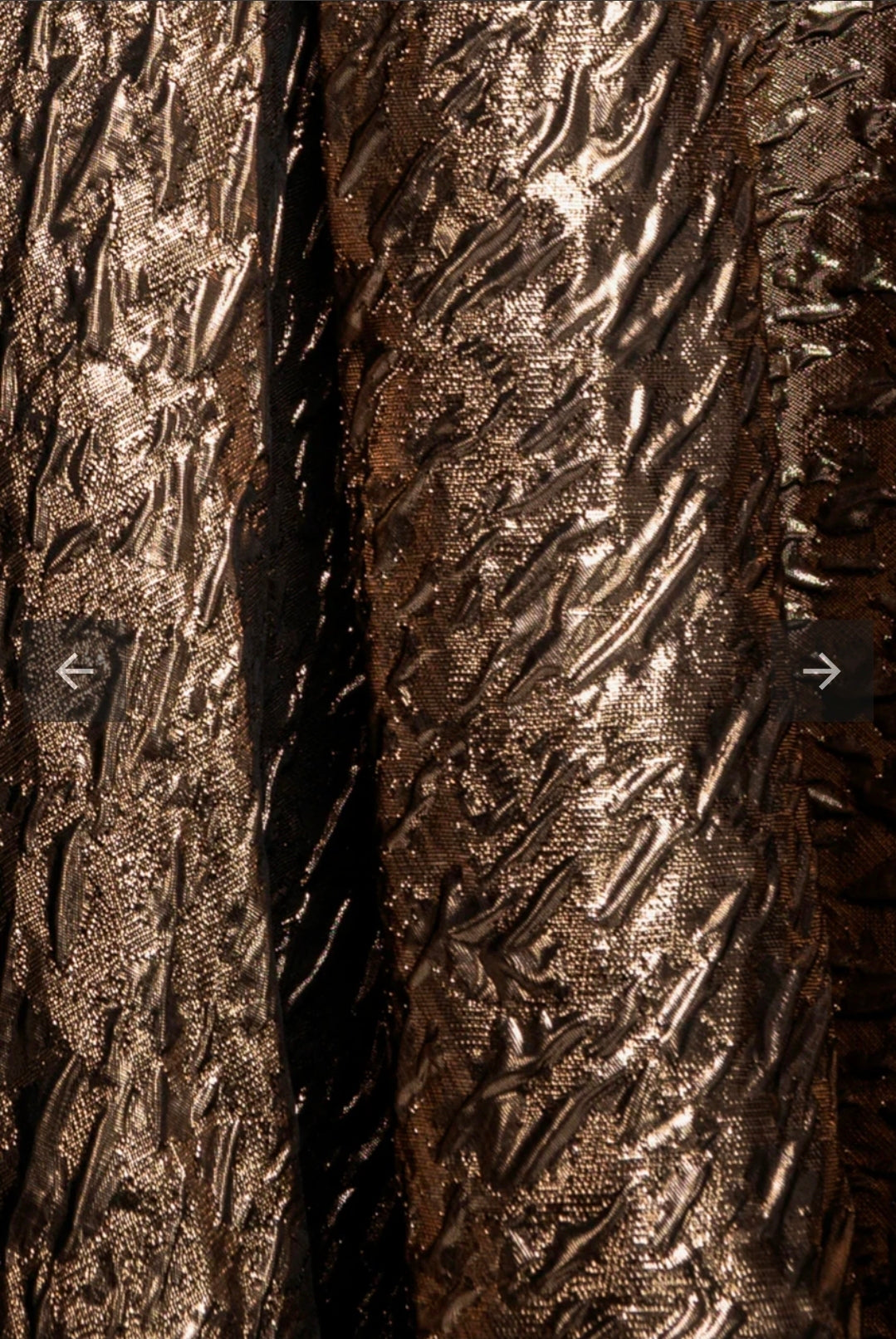 Bronze Gold Goddiva ONE SHOULDER FRILL JACQUARD SKATER MIDI DRESS
