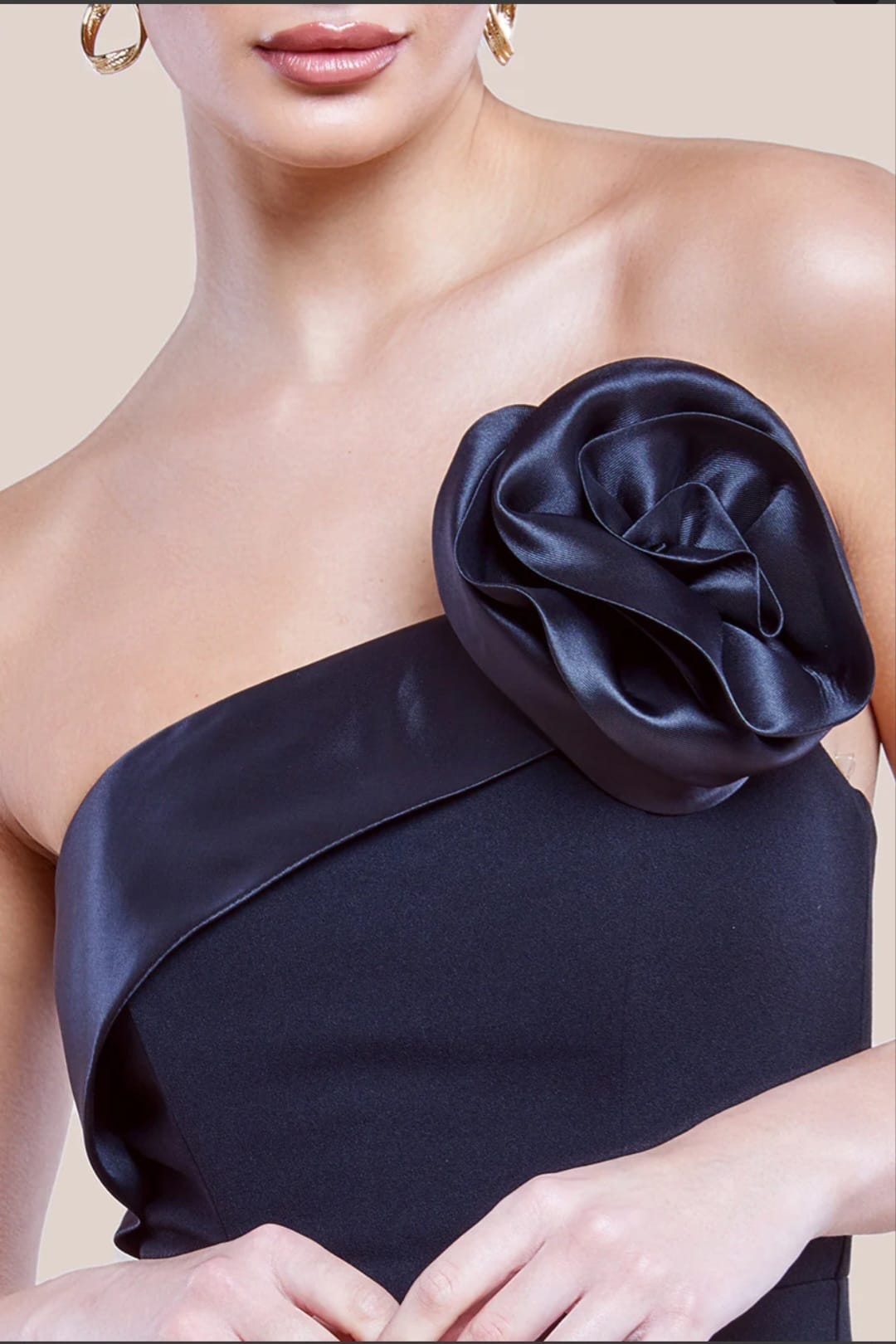 Goddiva One Shoulder Stretch Midi Dress