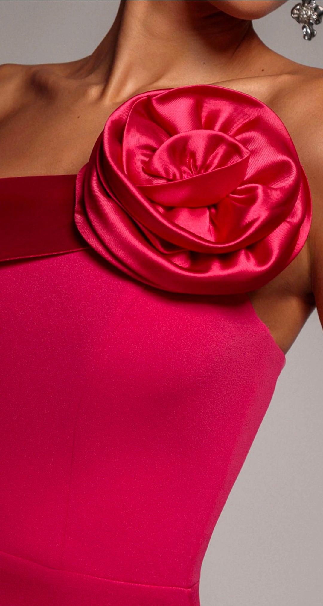 Goddiva One Shoulder Stretch Midi Dress