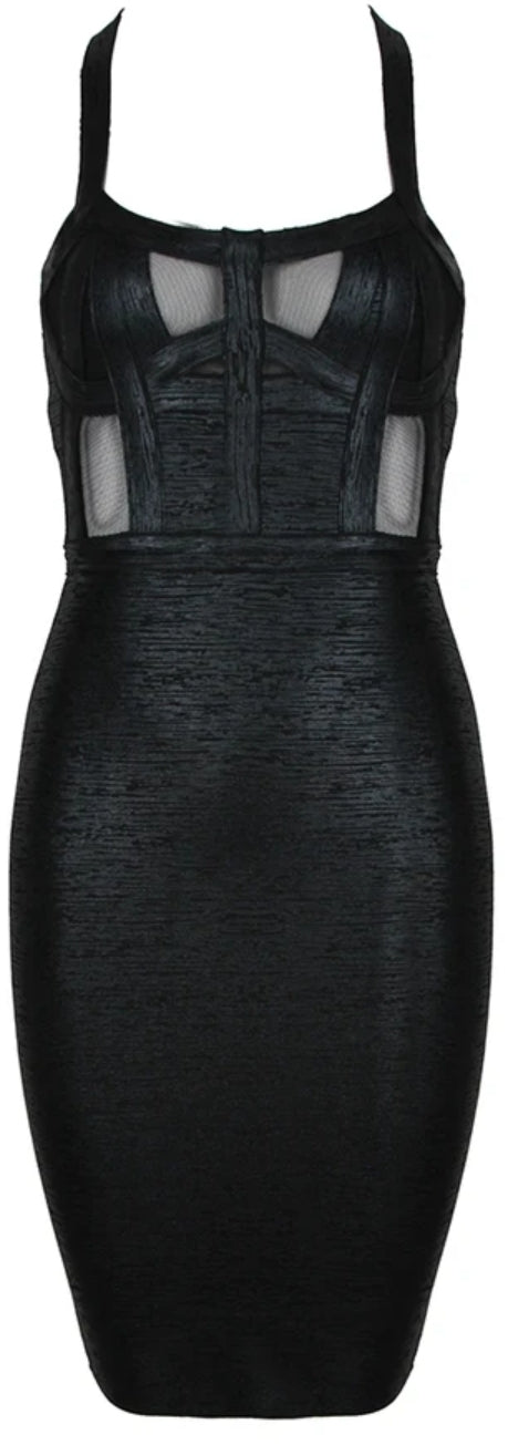 Black bodycon bandage dress