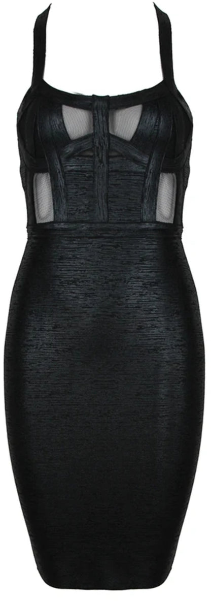 Black bodycon bandage dress