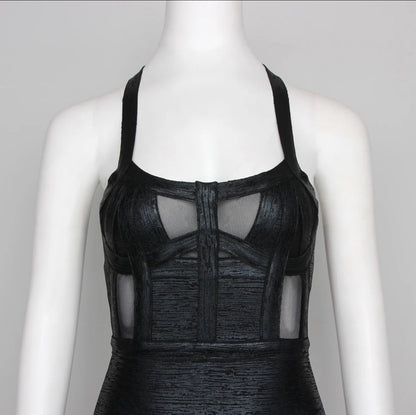 Black bodycon bandage dress