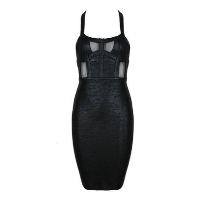 Black bodycon bandage dress