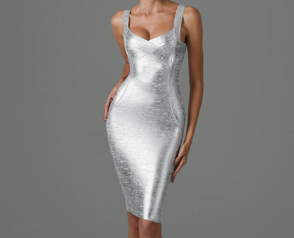 Silver Mini bodycon dress